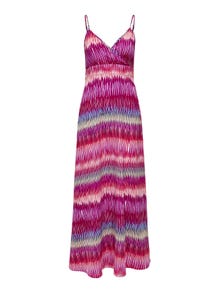 ONLY Regular Fit V-hals Lang kjole -Phlox Pink - 15314469