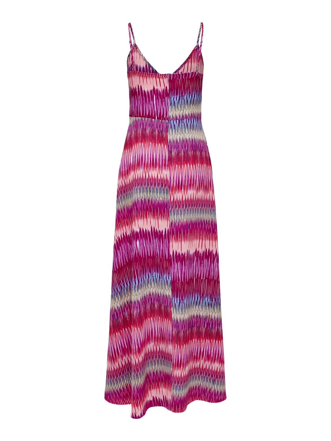 ONLY Regular Fit V-hals Lang kjole -Phlox Pink - 15314469