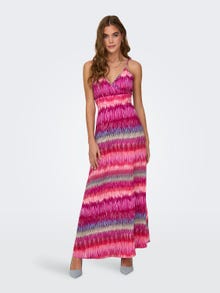 ONLY Normal geschnitten V-Ausschnitt Langes Kleid -Phlox Pink - 15314469