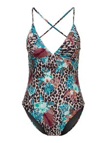 ONLY Leopard printed swimsuit -Whisper Pink - 15314491