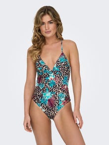 ONLY Printed swimsuit -Whisper Pink - 15314491