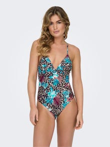 ONLY Leopard printed swimsuit -Whisper Pink - 15314491
