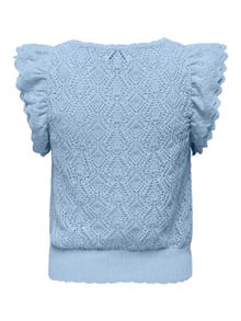 ONLY O-neck cardigan with lace -Cashmere Blue - 15314542
