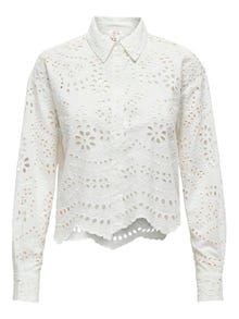 ONLY Broderi anglaise skjorte -Bright White - 15314566