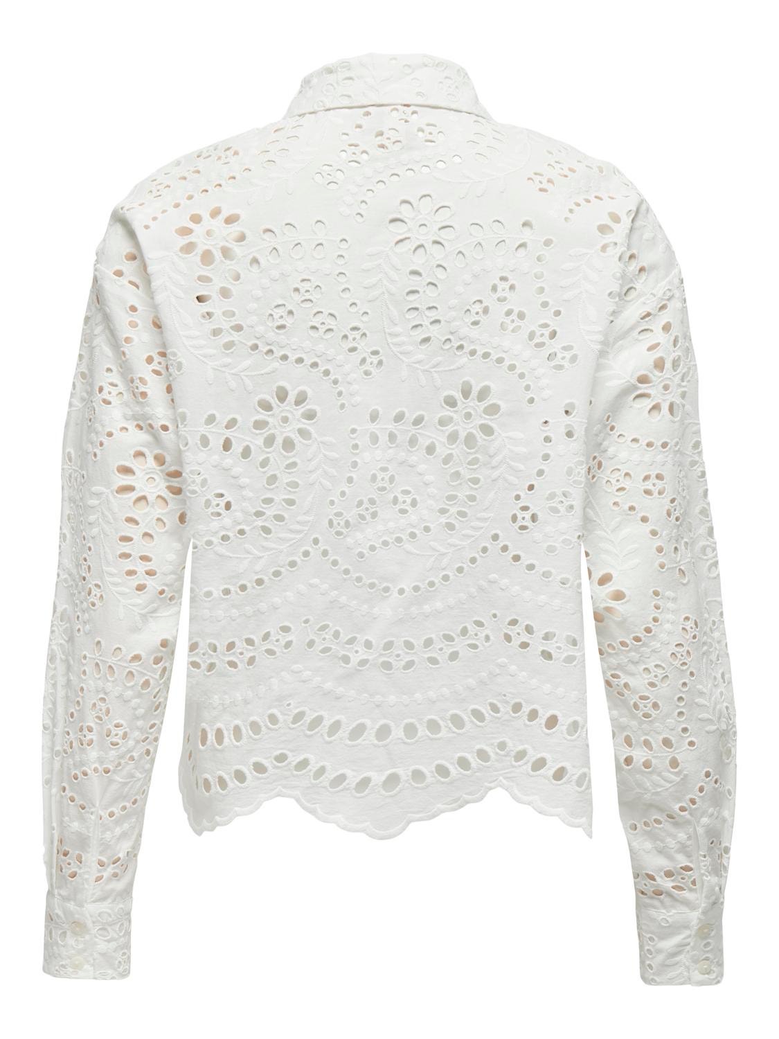ONLY broderie anglaise shirt -Bright White - 15314566