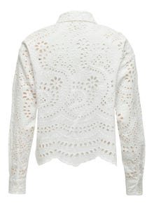 ONLY Cropped Fit Skjortkrage Skjorta -Bright White - 15314566
