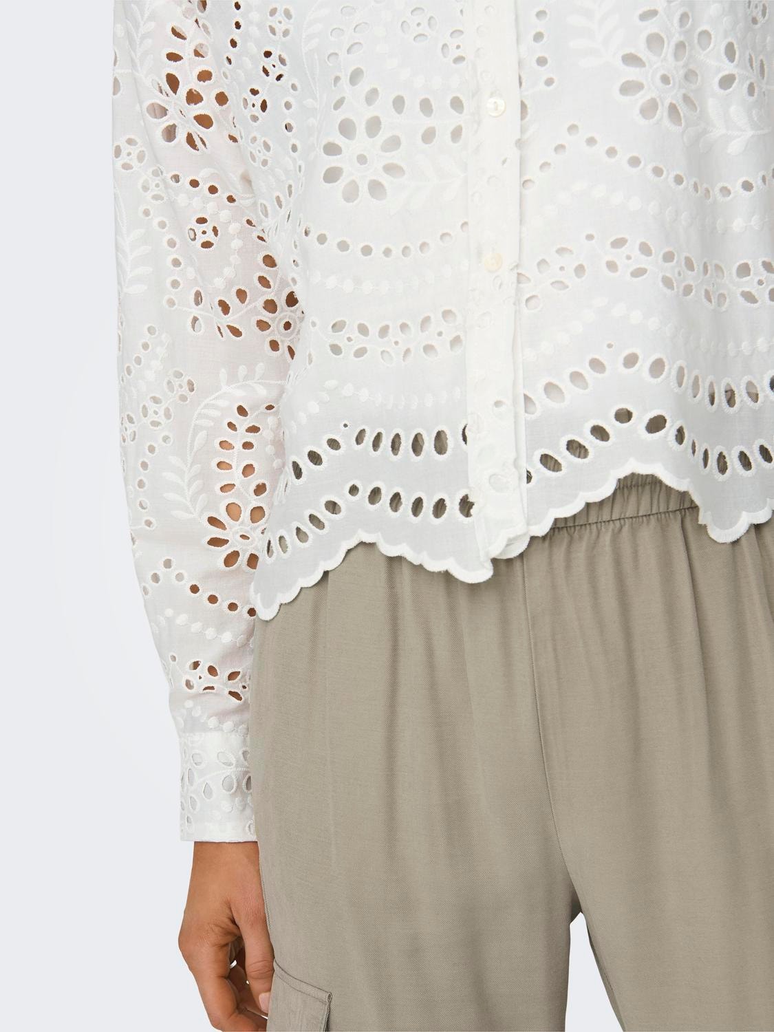 ONLY broderie anglaise shirt -Bright White - 15314566