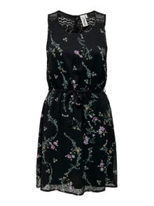 ONLY Printed dress with lace detail -Black - 15314620