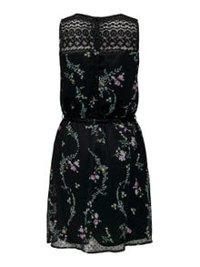 ONLY Printed dress with lace detail -Black - 15314620