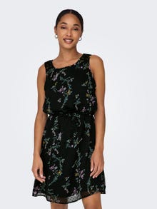 ONLY Printed dress with lace detail -Black - 15314620