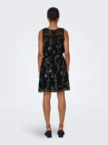 ONLY Printed dress with lace detail -Black - 15314620