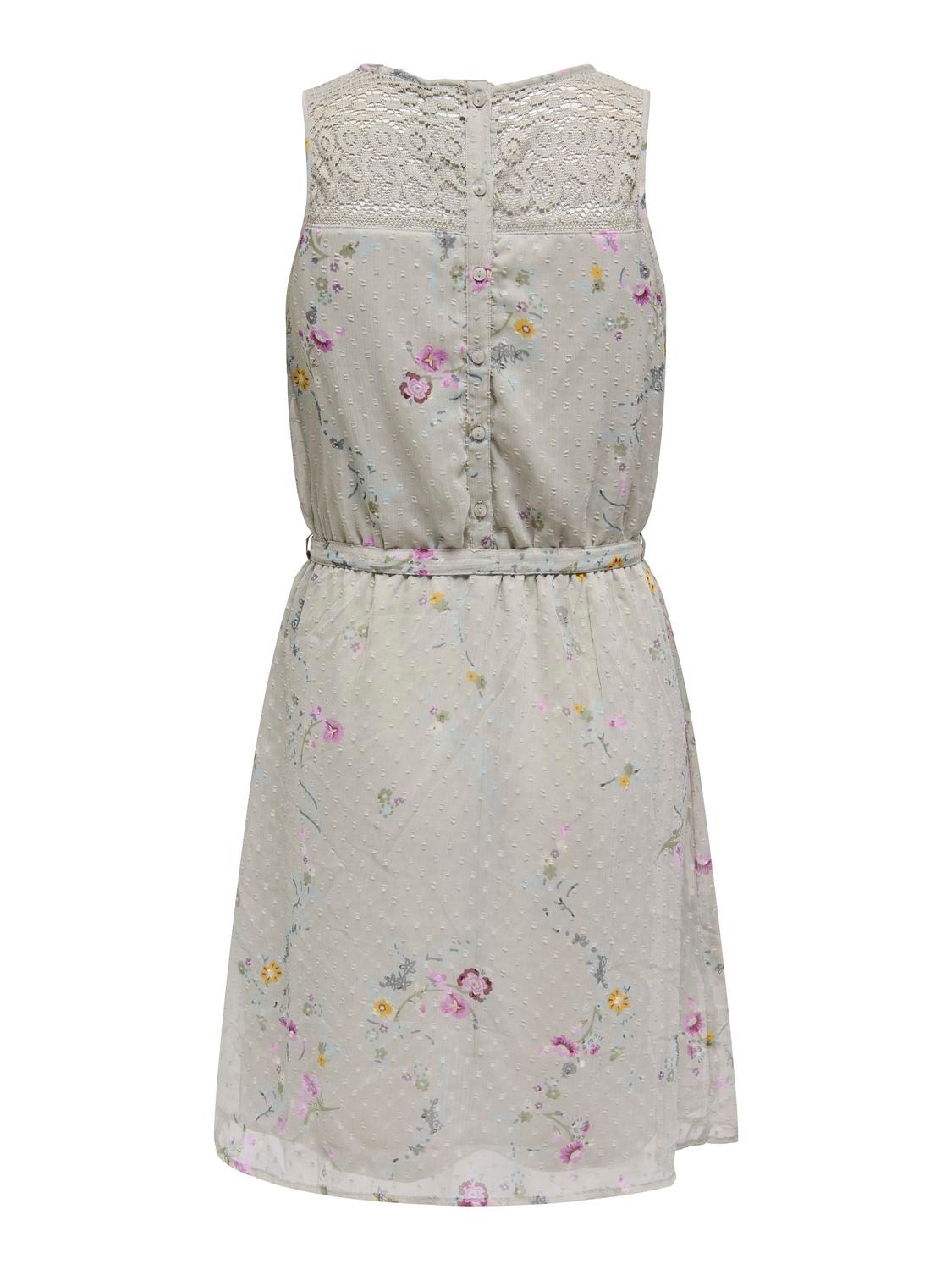 ONLY Printed dress with lace detail -Pumice Stone - 15314620