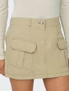 ONLY Mid waist Mini skirt -Pale Khaki - 15314644
