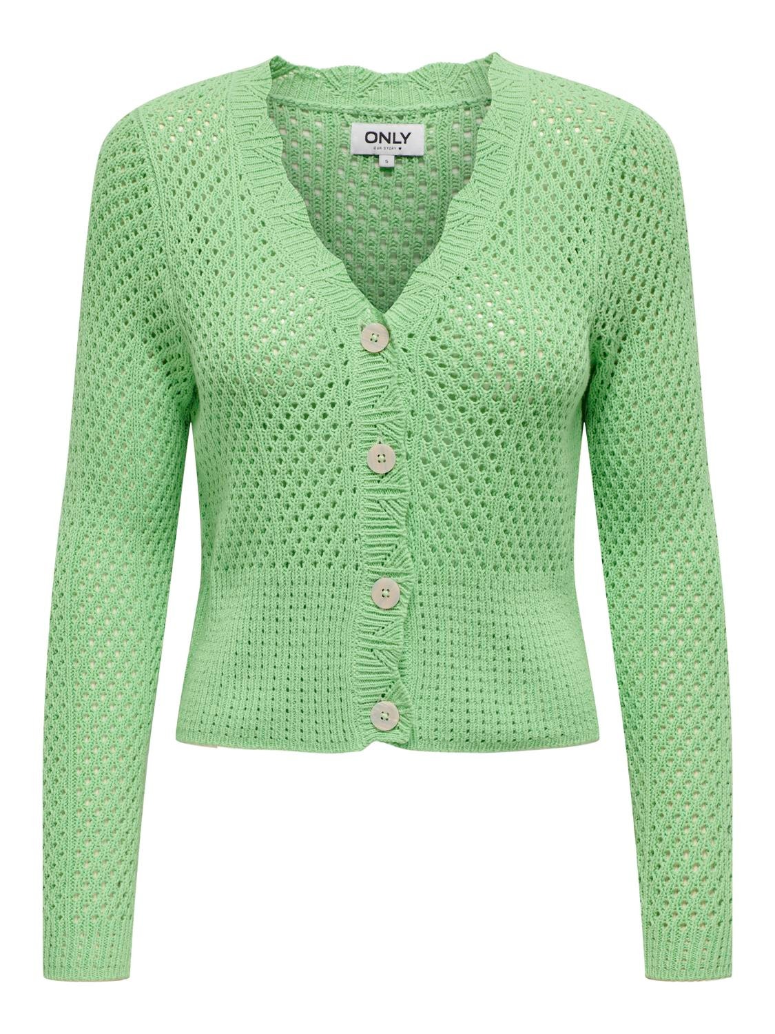 ONLY American Fit V-Neck Ribbed cuffs Knit Cardigan -Spring Bouquet - 15314647