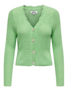 ONLY American Fit V-Neck Ribbed cuffs Knit Cardigan -Spring Bouquet - 15314647