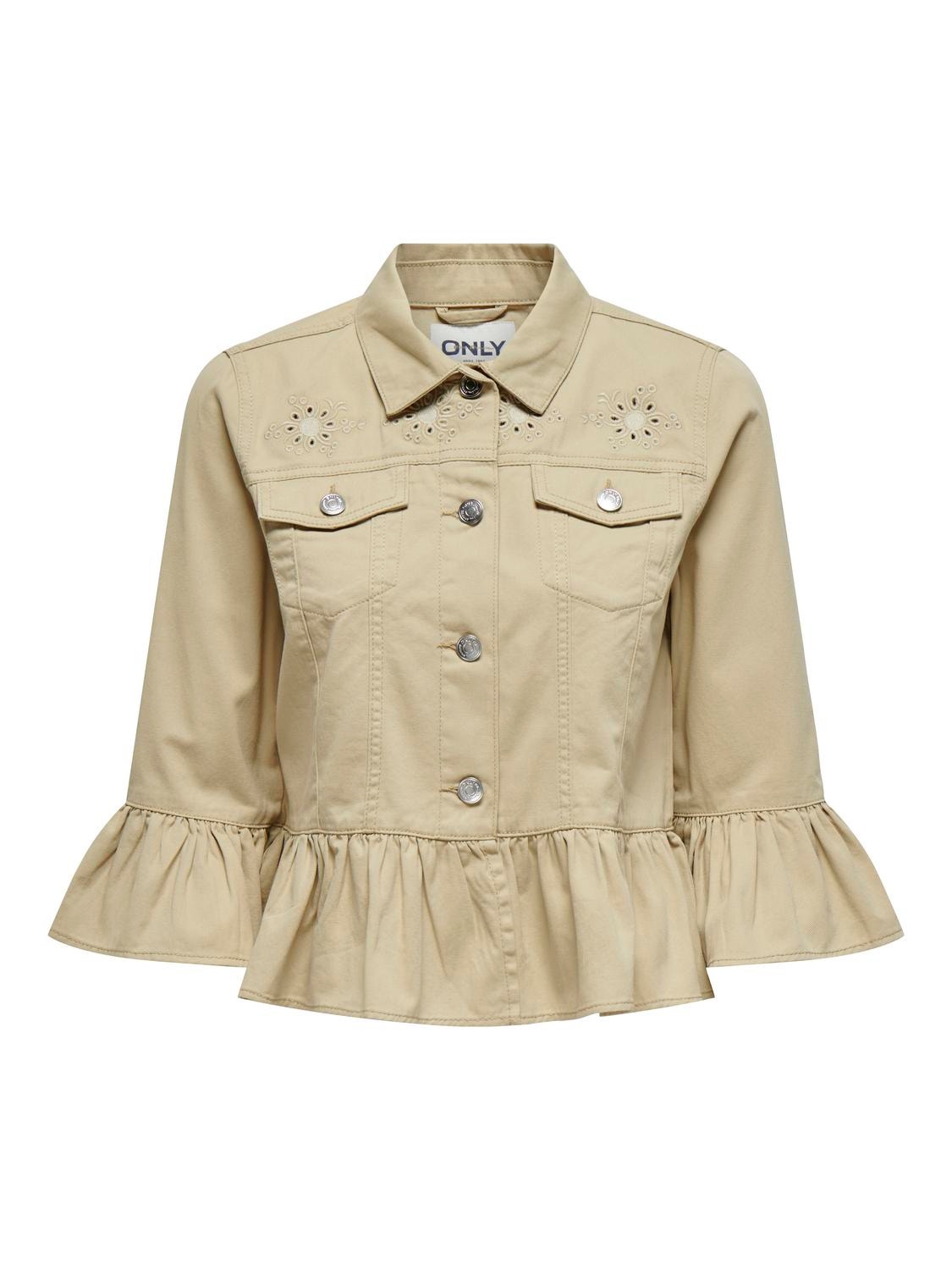 ONLY Spread collar Jacket -Pale Khaki - 15314650