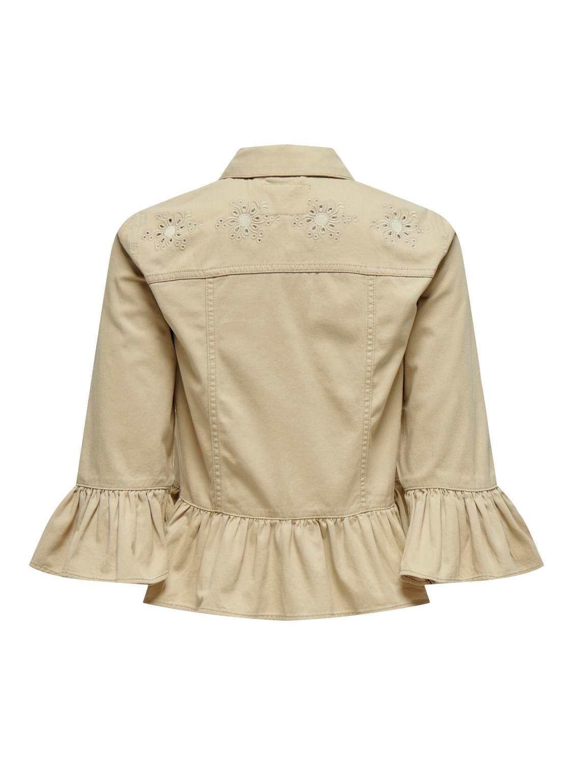 ONLY Jacket with frills -Pale Khaki - 15314650