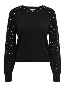 ONLY O-neck knitted pullover -Black - 15314736