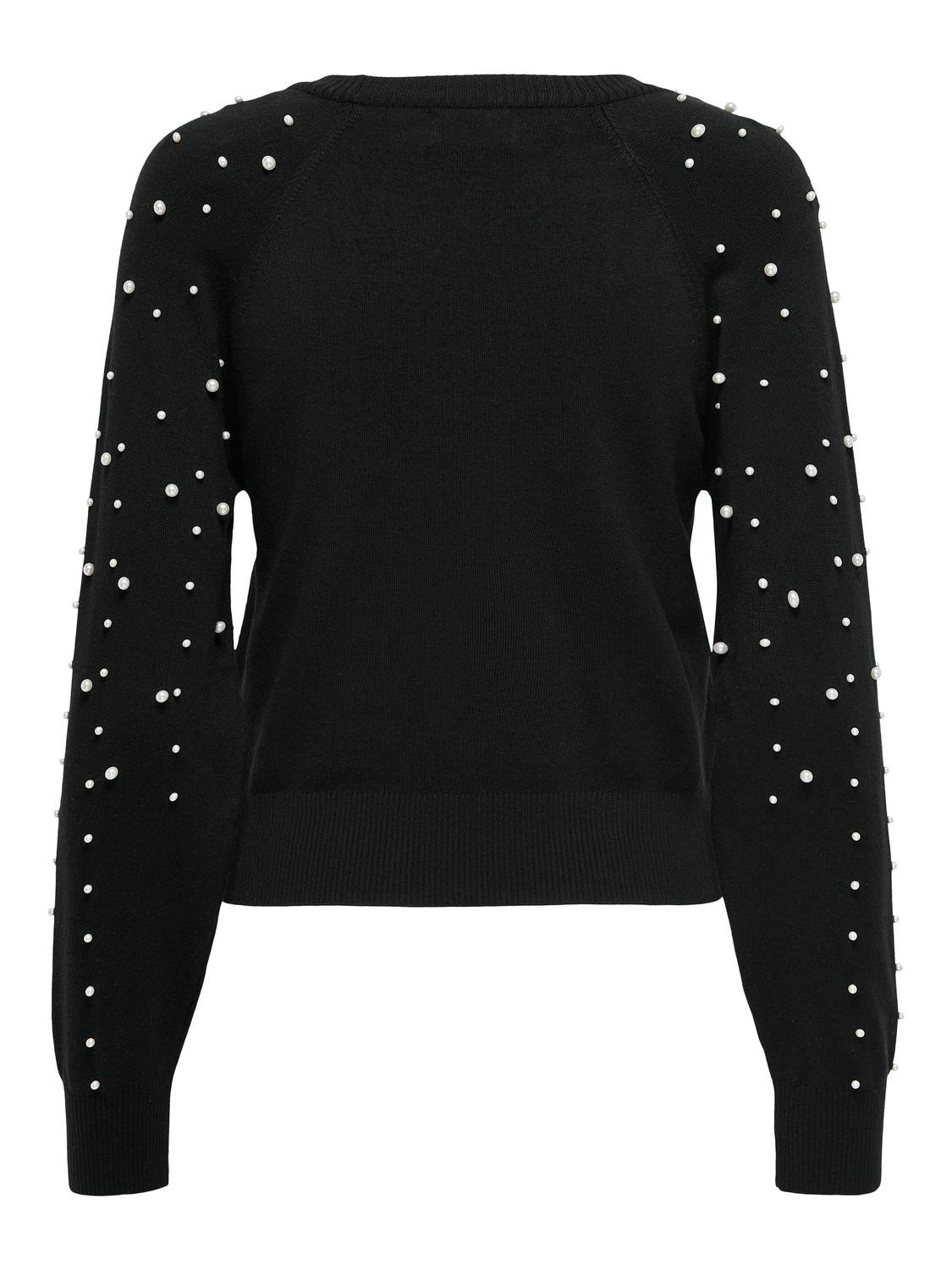 ONLY O-neck knitted pullover -Black - 15314736