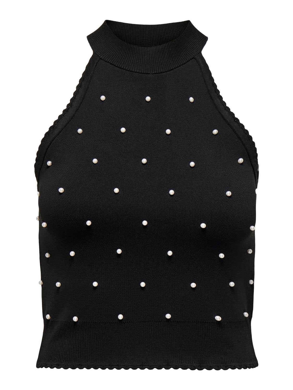 Regular Fit Halter neck Knit top | Black | ONLY®
