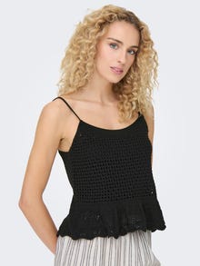 ONLY Regular Fit Square neck Knit top -Black - 15314781