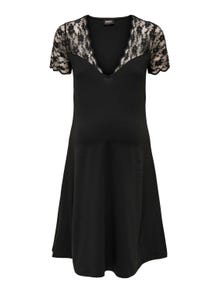 ONLY Regular Fit V-hals Maternity Kort kjole -Black - 15314841