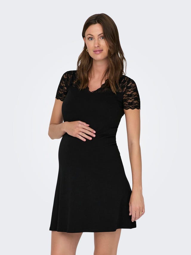 ONLY Normal geschnitten V-Ausschnitt Maternity Kurzes Kleid - 15314841