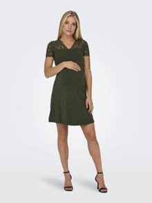 ONLY Regular Fit V-Neck Maternity Short dress -Rosin - 15314841