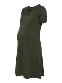 ONLY Normal geschnitten V-Ausschnitt Maternity Kurzes Kleid -Rosin - 15314841