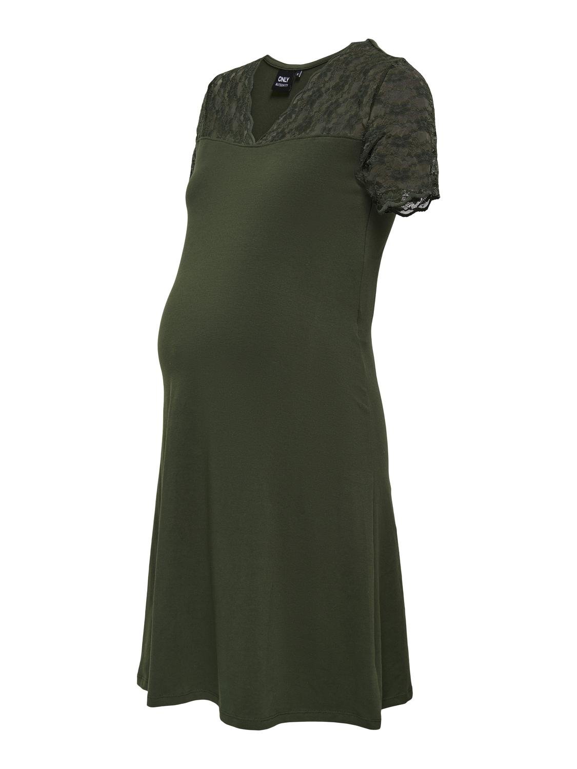 ONLY Regular Fit V-hals Maternity Kort kjole -Rosin - 15314841