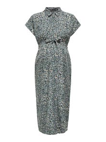 ONLY Loose fit Skjortekrage Kort kjole -Balsam Green - 15314868