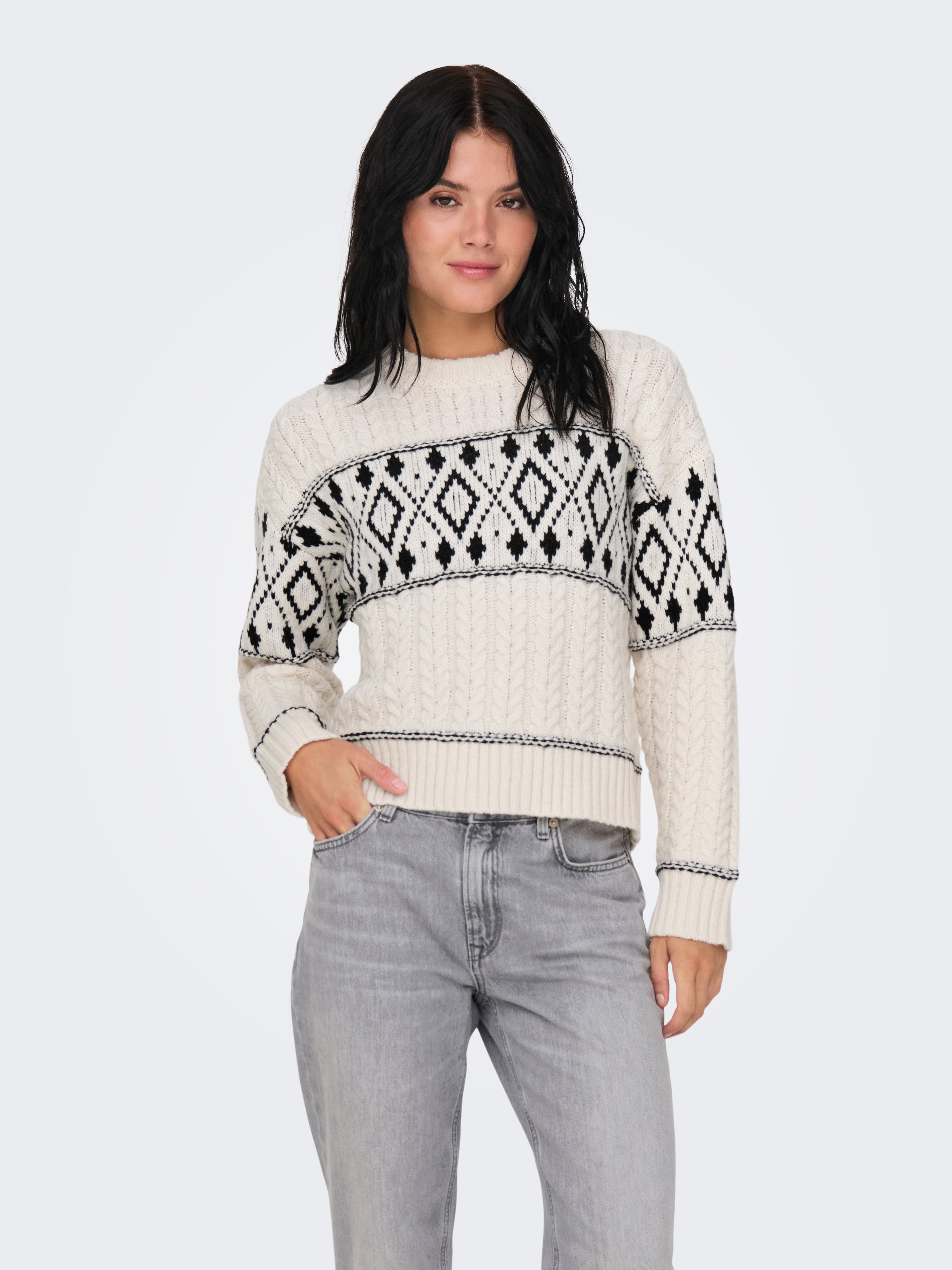 Only Onlsweet L/S Detail-Pullover Knt - Maglione Donna A Maglia Larga Con Apertura - Vestibilità Ampia - Pacco Da 4