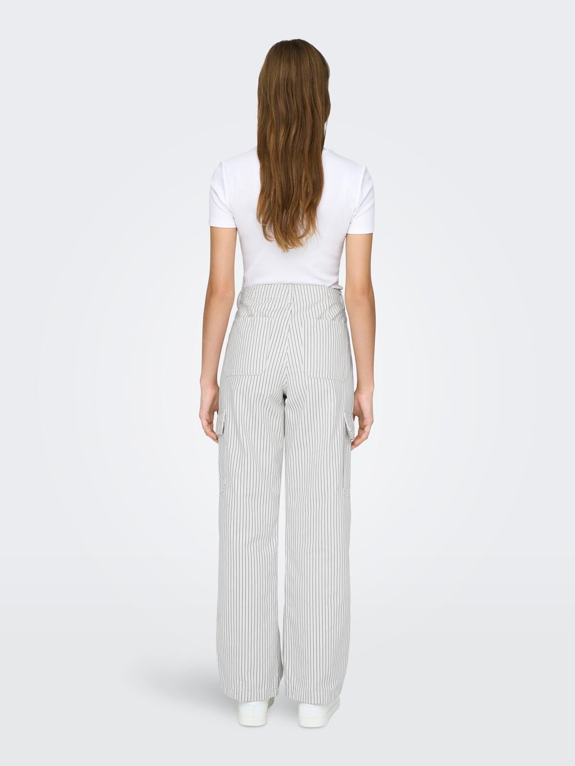 ONLY Loose Fit High waist Trousers -Cloud Dancer - 15314913