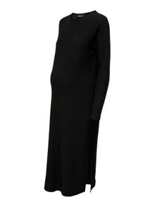 ONLY Mama o-neck midi dress -Black - 15314947