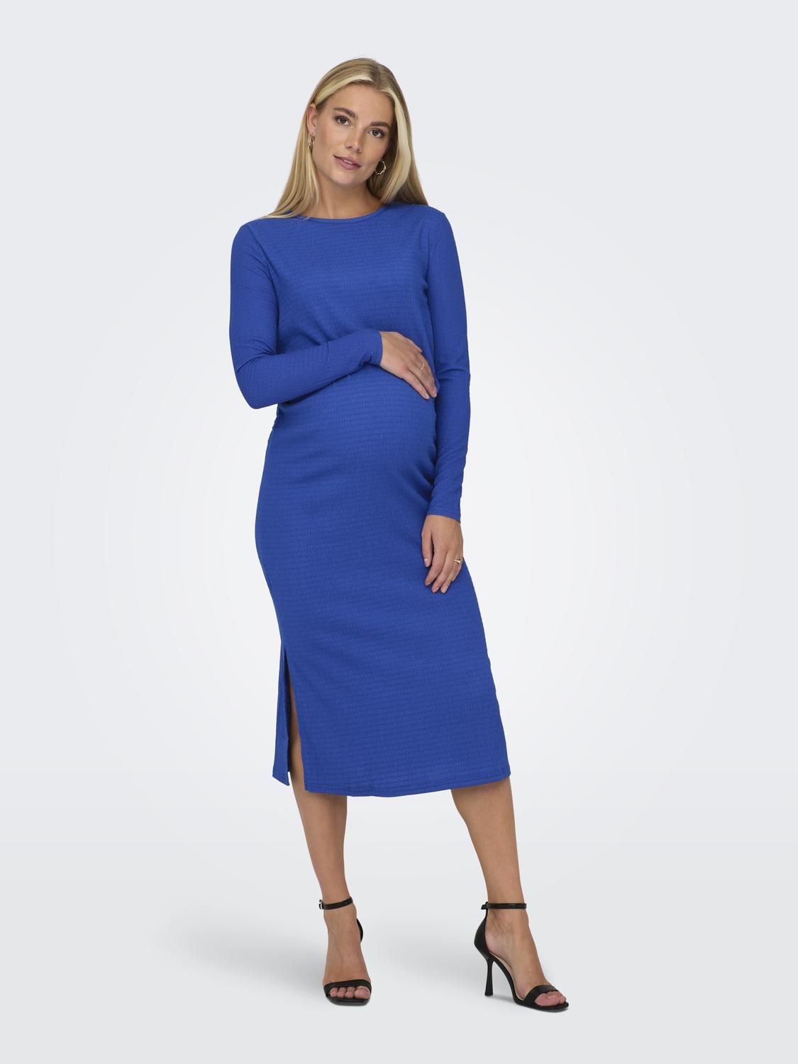 ONLY Regular Fit Round Neck Maternity Long dress -Surf the Web - 15314947