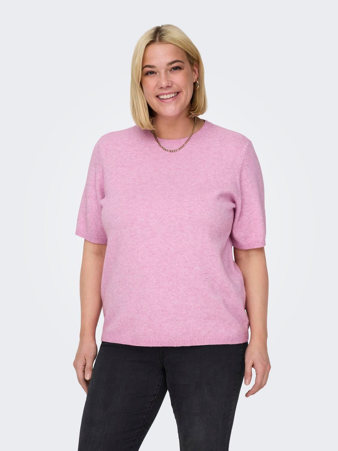 ONLY Curvy knitted top -Strawberry Moon - 15314968