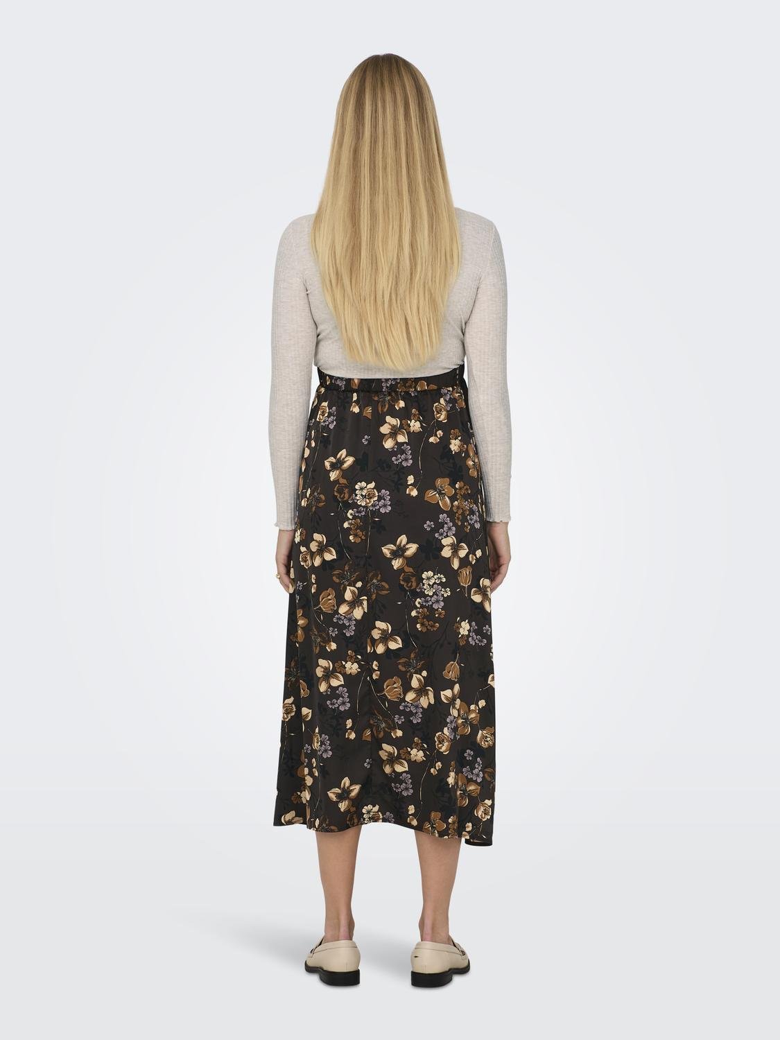 ONLY Mama Midi nederdel med print -Slate Black - 15314983