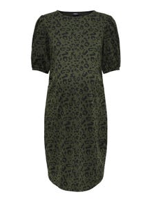 ONLY Normal geschnitten Rundhals Maternity Kurzes Kleid -Olive Green - 15315016