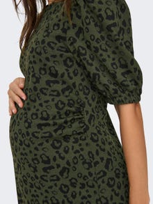 ONLY Regular fit O-hals Zwangerschap Korte jurk -Olive Green - 15315016