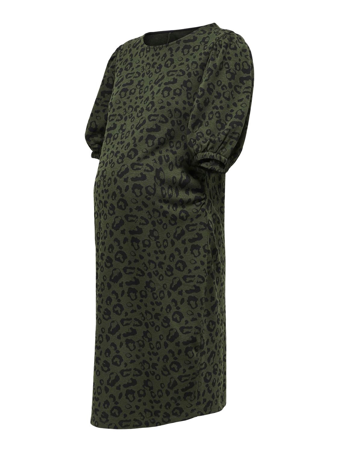 ONLY Vestido corto Corte regular Cuello redondo Premamá -Olive Green - 15315016