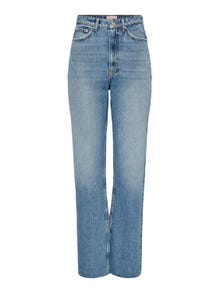 ONLY OnlRiley Life High Waist straight fitted jeans -Medium Blue Denim - 15315031