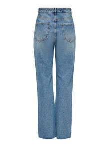 ONLY OnlRiley Life High Waist straight fitted jeans -Medium Blue Denim - 15315031
