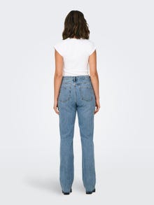 ONLY OnlRiley Life High Waist straight fitted jeans -Medium Blue Denim - 15315031