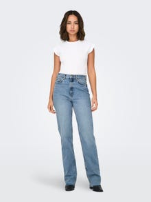 ONLY OnlRiley Life High Waist straight fitted jeans -Medium Blue Denim - 15315031