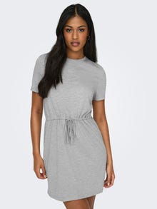 ONLY Regular Fit O-hals Kort kjole -Light Grey Melange - 15315081