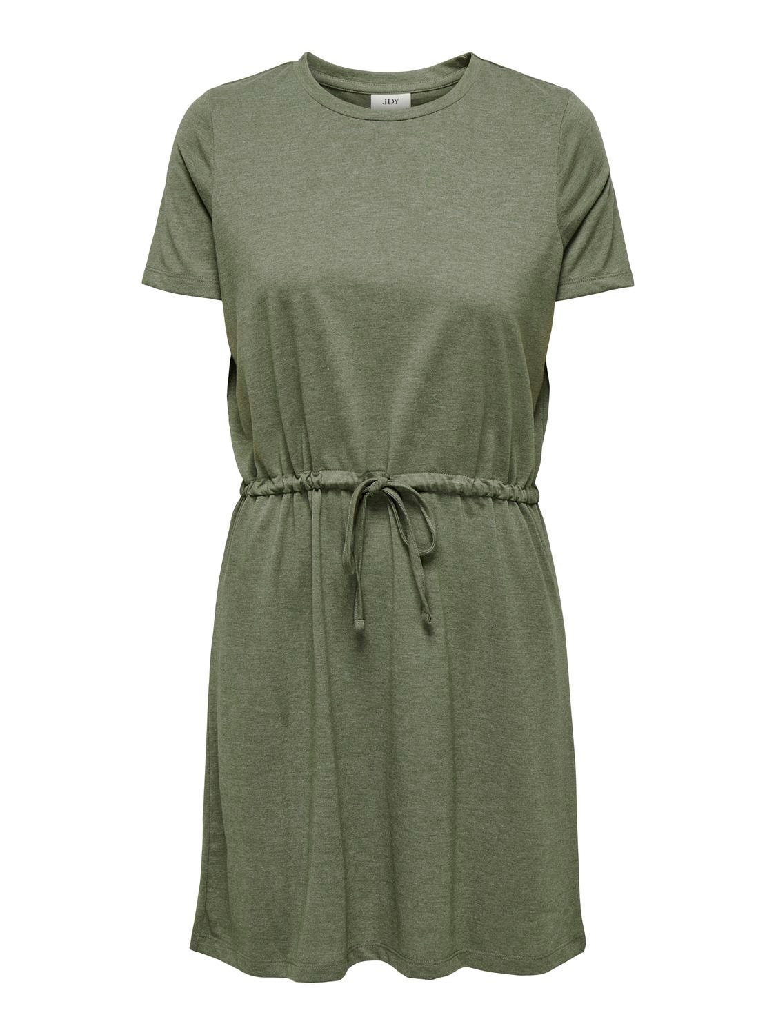 ONLY Krój regularny Okrągły dekolt Krótka sukienka -Deep Lichen Green - 15315081