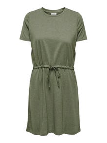 ONLY Regular Fit Round Neck Short dress -Deep Lichen Green - 15315081