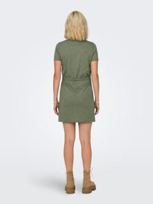 ONLY Regular Fit O-hals Kort kjole -Deep Lichen Green - 15315081