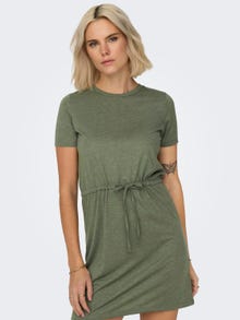 ONLY Regular fit O-hals Korte jurk -Deep Lichen Green - 15315081