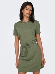 ONLY Vestido corto Corte regular Cuello redondo -Deep Lichen Green - 15315081
